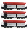 Комплект из 3-х вагонов для перевозки угля ROCO HO (67154)